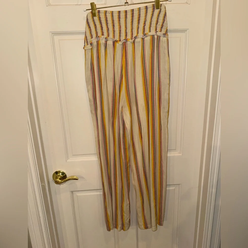 Striped Yellow and White Jumpsuit - Picture 8 of 10